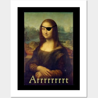 Mona Lisa, Funny Art Pirate T-Shirt Posters and Art